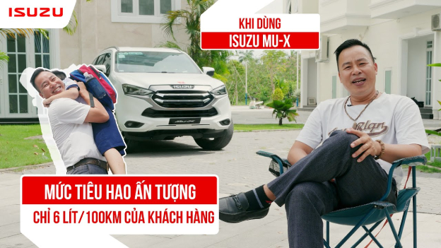 Mức tiêu hao ấn tượng chỉ 6 lít/100km của Khách hàng khi dùng Isuzu mu-X.